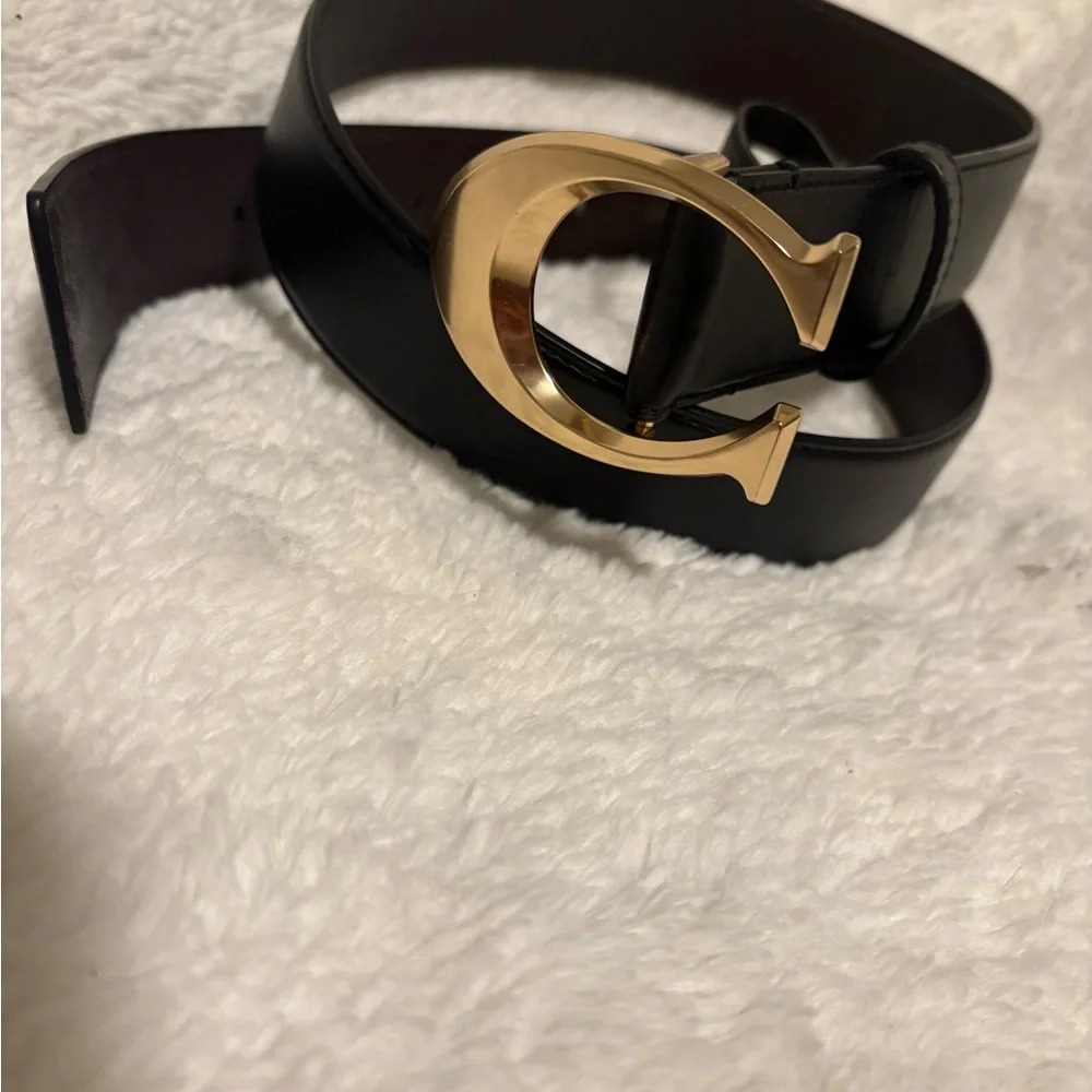 Coach Black Belt with Gold C Buckle - Picture 1 of 3